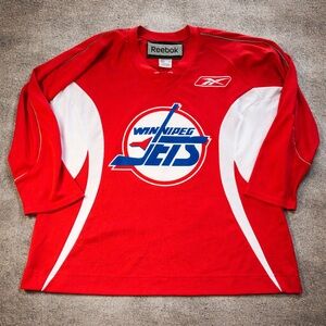 Reebok Winnipeg Jets #20 custom hockey jersey in classic red colorway